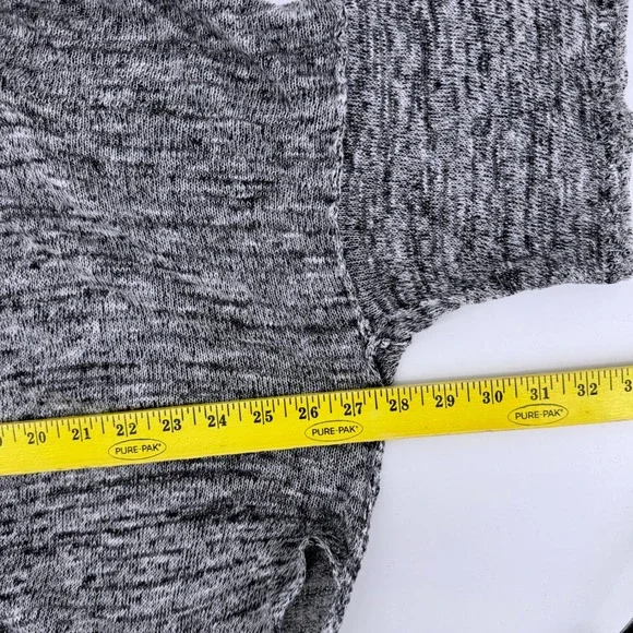 Free People Womens Large Beach Asymmetrical High Low Knit Top Blue Marl Pockets - Picture 5 of 8